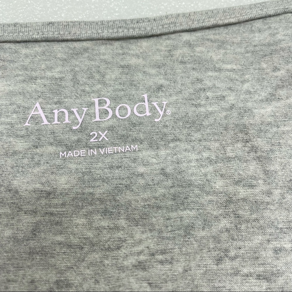 2X AnyBody Regular Cozy Knit V Neck Surplice Jumpsuit Plus Heather Grey - Picture 9 of 13